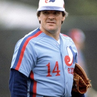 ca. March, 1984 --- Montreal Expos Pete Rose gives a reproachful look from the playing field. Rose played on three championship teams during only six years of his baseball career. --- Image by © Bettmann/CORBIS
